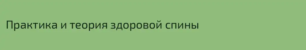 Практика и теория здоровой спины